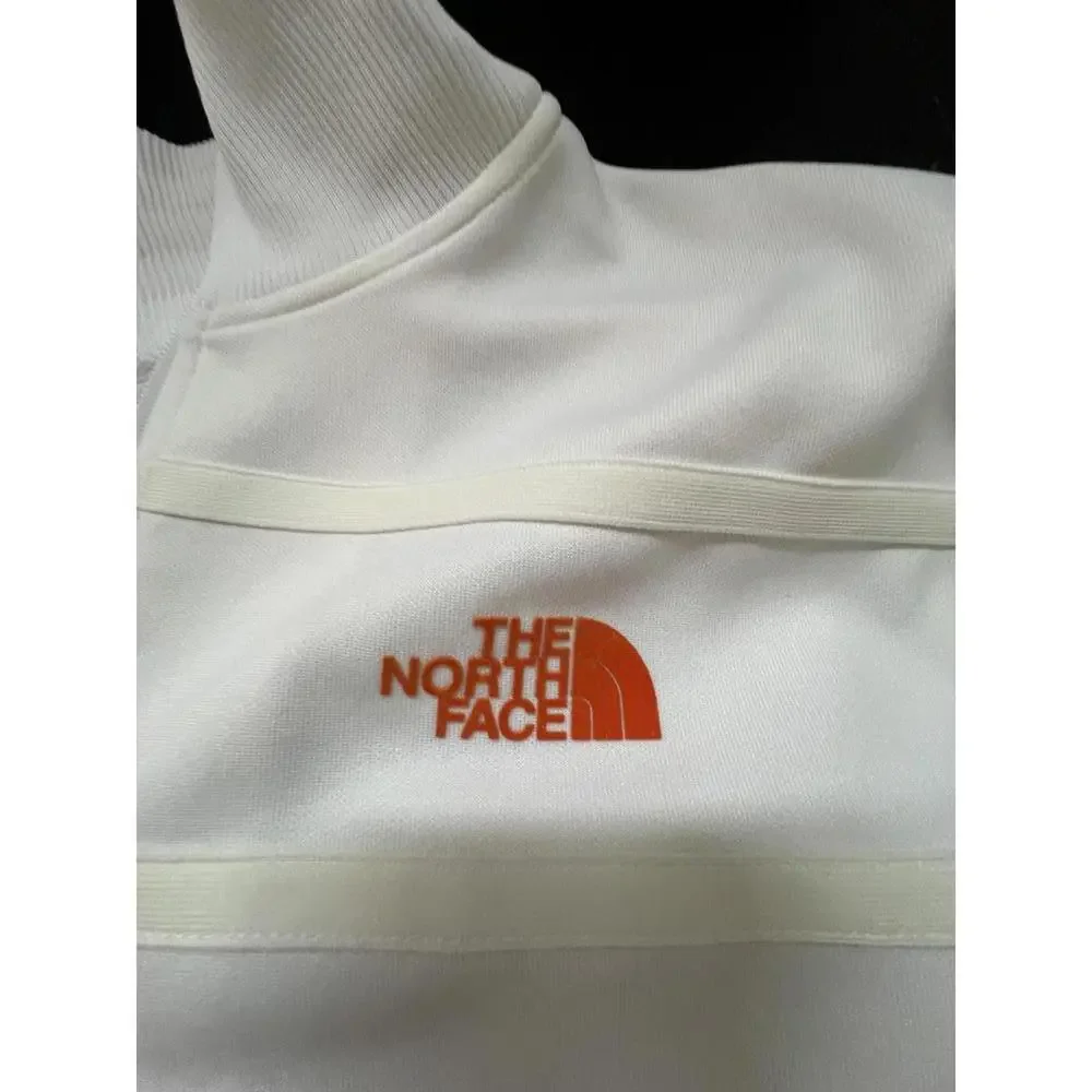 The North‎ Face White Men's Full Zip Jacket w/ Orange Logo - XL